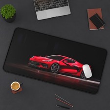 Chevrolet Corvette C8 Stingray Red - Desk Mat Gaming Mouse Pad - Stitched Edge picture