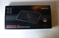 Perixx PERIBOARD-332 Wired Mini Backlit USB Keyboard Black Open Box picture