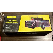 T-WOLF TF-240 4-in-1 Gaming Combo Keyboard Mouse Headset Mouse Pad RGB Backlit picture
