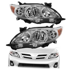 LH & RH Chrome Headlamps Halogen Headlight Assembly Replacement for Corolla picture