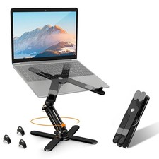360° Rotating Laptop Stand for Desk with Locking Knobs - Adjustable Height, Blac picture