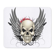 CafePress Skull, Guitars, And Wings Mousepad  (786090386) picture