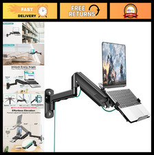 Adjustable Laptop Wall Mount with Vented Tray for 11-32