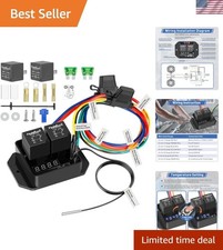 Digital Radiator Fan Switch Kit 12V/24V, Adjustable 104°F-230°F w/Dual Electr... picture