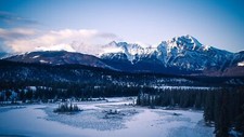Landscape mountains trees forest snow winter snowy Custom Gaming Mat Desk picture