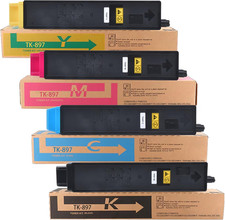Chip 4-Pack Toner Cartridges BCMY BN TK-897 Hoieayton Compatible With Kyocera picture