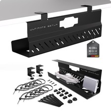 Under Desk Cable Management Tray no Drill – Wire 1 piece set, Black  picture