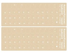 2PCS Transparent Background Russian Keyboard Letter Russian-Clear/White picture