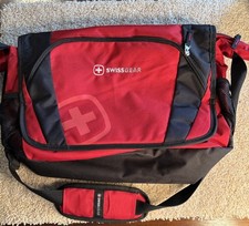 Swiss Gear Computer Laptop Briefcase Carry On Shoulder Bag Red And Black picture