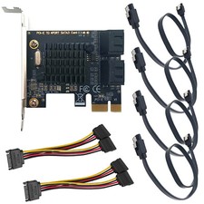 PCIe to SATA 3.0 4 Port Controller Card SFF Mini PC NAS Hard Drive Expansion picture