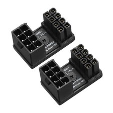 2 Pcs 8 Pin Female to 8 Pin Male 180 Degree Adapter Connector Reverse, Black picture