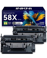 InkNI CF258X 58X Toner Cartridge (with Chip) Replacement for HP Printer (2 Pack) picture