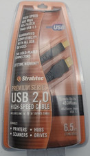 Stratitec Premium Gold Plated USB 2.0 High Speed 6.5ft Cable A to B NOS picture