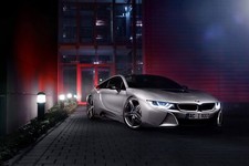 Cars 2015 ac schnitzer bmw i8 coupe electric modified Desk Mat Stitched picture
