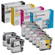 LD 9 Pack LC207 and LC205 Comp Super HY Black & Color Ink Cartridge Set Brother picture