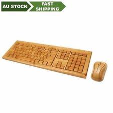  Bamboo Wooden Keyboard&Mouse Combo Wireless 3 areas Multimedia Eco Friendly picture