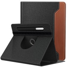11 Inch Universal Rotating Tablet Case Black Brown Stand Pocket PU Leather picture
