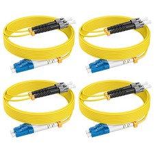 4 PCS 6 FT / 2M OS2 LC To ST Single Mode Duplex 9/125um LSZH Fiber Patch Cable picture