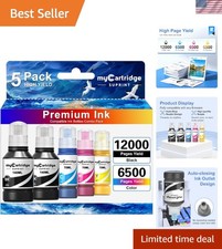 MC SUPRINT Replacement for 502 Ink Refill Bottles High Capacity 5 Bottles picture