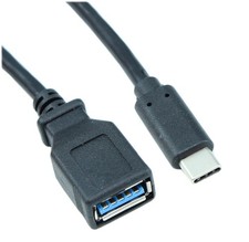 6inch OTG USB 3.1 Gen1 Type-C Male to Type A 5Gbps Female  Black picture