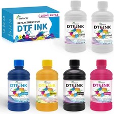 DTF Ink 250ml 6 Pack CMYK+2W ET-8550 XP-15000 L1800 L805 R1390 R2400 ECOTANK picture
