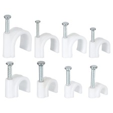 800Pcs Cable Clips with Steel Nail White Round Wire Clip with Steel Nail picture