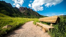 Landscape colorado maroon bells path clouds grass Custom Gaming Mat Desk picture