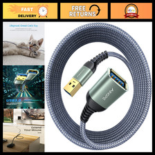 USB 3.0 Extension Cable 2 Pack - 20FT Braided High Speed Male to Female Cord for picture