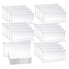 100Pcs Plastic Wire Shelf Label Holders with Insert 3