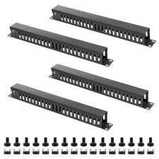 4 Pack 19 Inch 1U Server Rack Cable Management -24 Slot Horizontal Rack Mount Ca picture