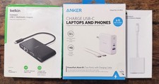Anker Dual Port Charger + Belkin USB-C Hub + Apple Lightning Adapter - Open Box picture