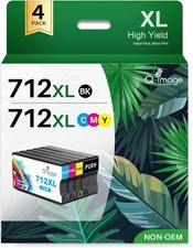 ** NEW HP Ink Cartridges | 712XL / 712 XL | Black/Color | With Chip | 4-Pack picture