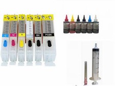 6 empty Refillable ink cartridge for Canon PGI-250 CLI-251 6x100ml ink bottles picture