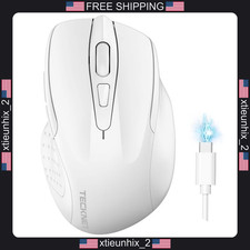 Wireless Mouse Bluetooth 5.0/2.4G Rechargeable Silent White picture