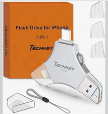 Techkey 256GB 3-in-1 USB 3.0 USB-C Lightning Flash Drive MFi for iPhone/iPad picture