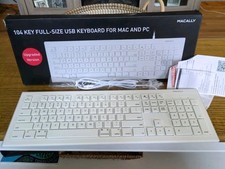 Macally (MKEYE) USB Wired KEYBOARD Full size 104 keys for Mac Apple Windows NOB picture