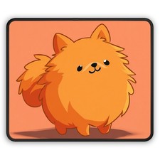 Fluffy Orange Pomeranian Gaming Mouse Pad | Cute Dog Desk Mat picture