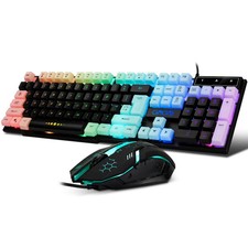 Gaming Keyboard and Mouse Combo,USB Wired 104-Keys Full Size Light U... picture