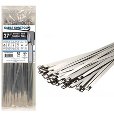 Kable Kontrol Stainless Steel Metal Zip Ties 27 Inch 50 Pcs 485Lbs Test picture