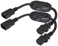 2 Pack IEC320 C14 to C13 Power AC Adapter Cable Switch PDU PC 0.3m/1ft picture