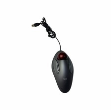 Logitech Marble Optical Trackball Mouse - Gray/Red T-BC21 Sanitized Tested VGC picture