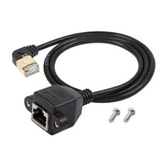 90 Degree Left Angle Cat8 Lan Cable Rj45 Male To Female Shielded Ethernet Networ picture