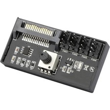 PC Case Fan Controller Hub 4 Pin PWM SATA Powered 12V 60W Adjustable Speed Knob picture