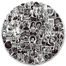 200 PCS Horror Black Stickers and Decals,Horror Movie Sticker for Water Bottles, picture