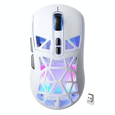 SM802 White Wireless Gaming Mouse 10000 DPI TriMode Wired/BT 5.0/2.4GHz RGB picture