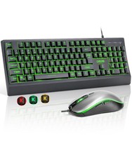 USB Wired Keyboard and Mouse Combo with Backlit, Large Print for Computer picture