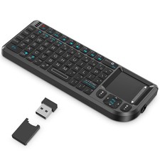 Mini Wireless Keyboard with Touchpad, 2.4G+BT Dual Mode 7-Color Backlit Remot... picture