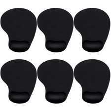6 PCS Black Gel Computer Mouse Pad Wrist Rest Support Laptop Gaming Desk picture