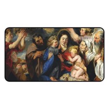 Religious Art Desk Mat, Premium Mouse Pad - The Holy Family with Saint John picture