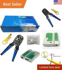 Comprehensive Network Cable Tester & RJ45 Crimper Kit - 100 Connectors Included picture